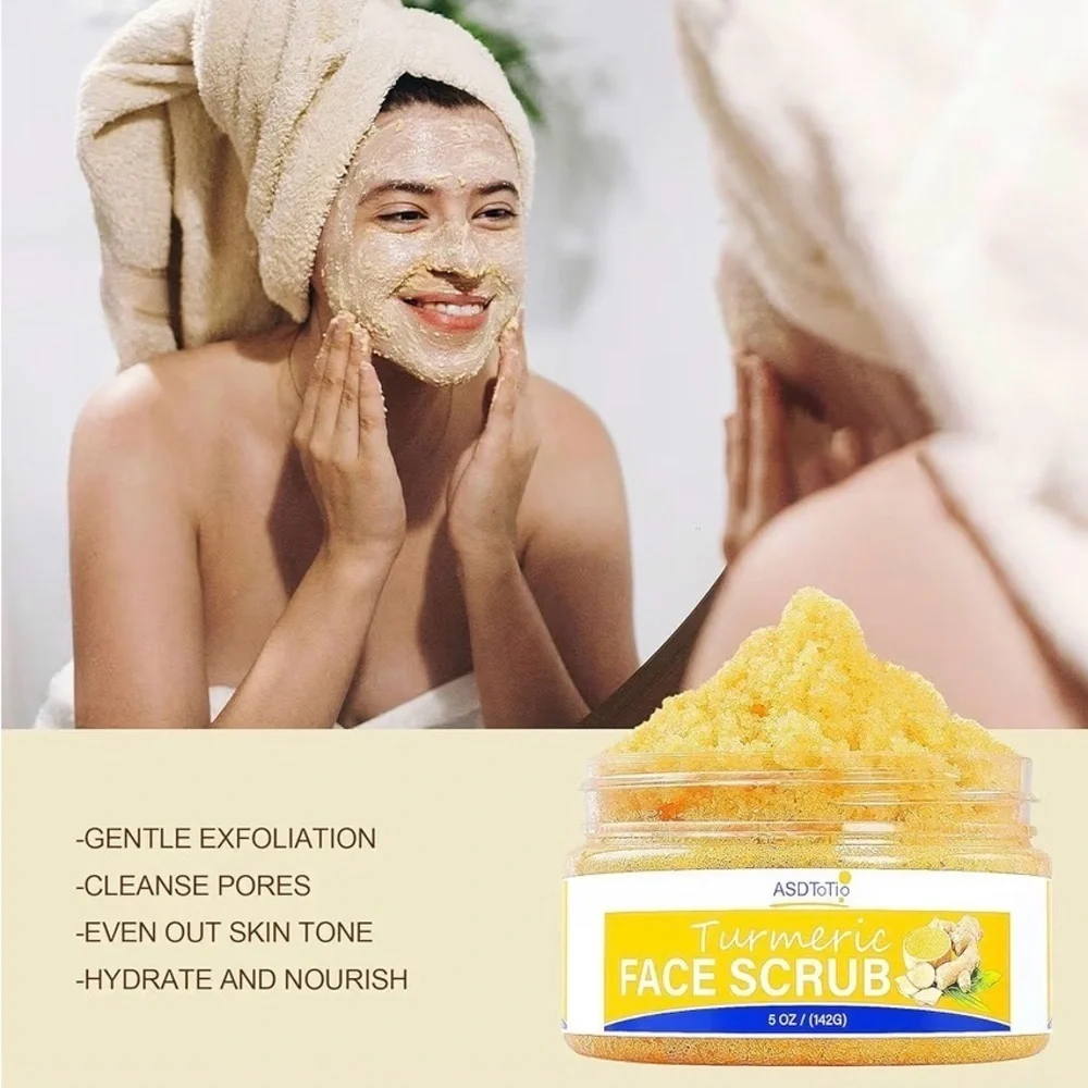 Turmeric Scrub for Face Body Vitamin C to Cleanse Hydrate Skin All Skin Types